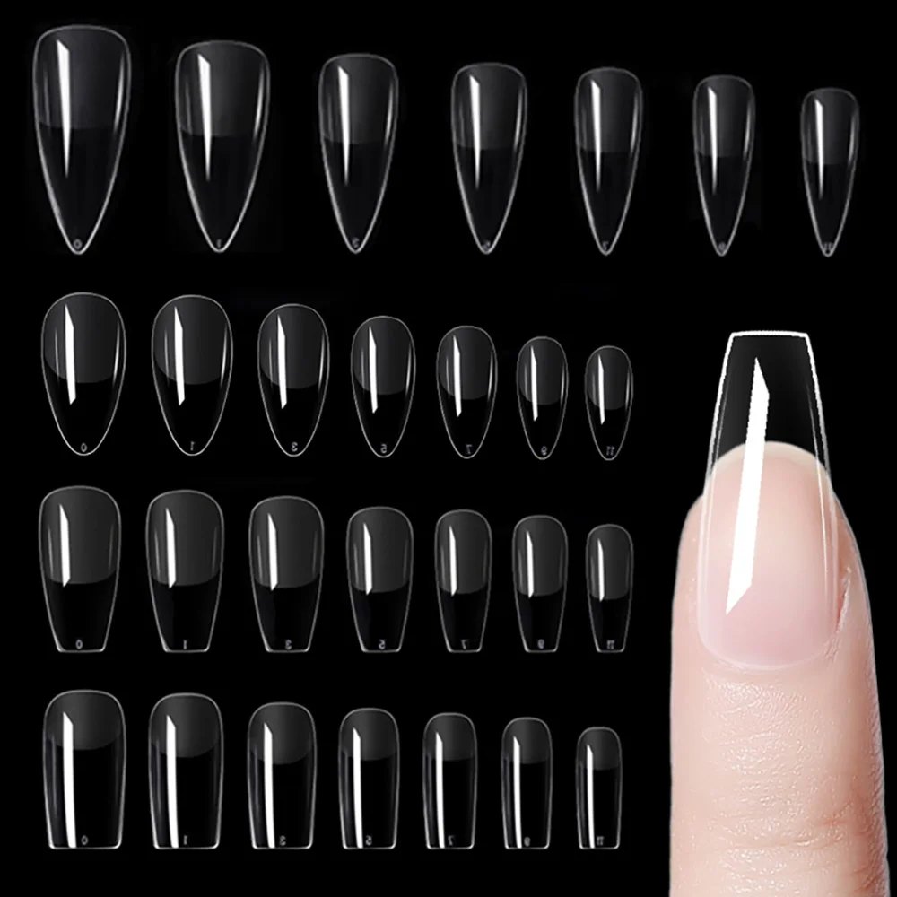 Fake Nails Press on Nails 120pcs/Bag Coffin Nail Tips clear Full Cover Artificial Press on Long Ballerina