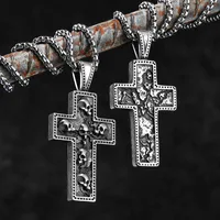 Skull Texture Cross Men Necklaces Stainless Steel Pendant Chain Women Fashion Jewelry Punk New In Accessories Gifts Wholesale 1