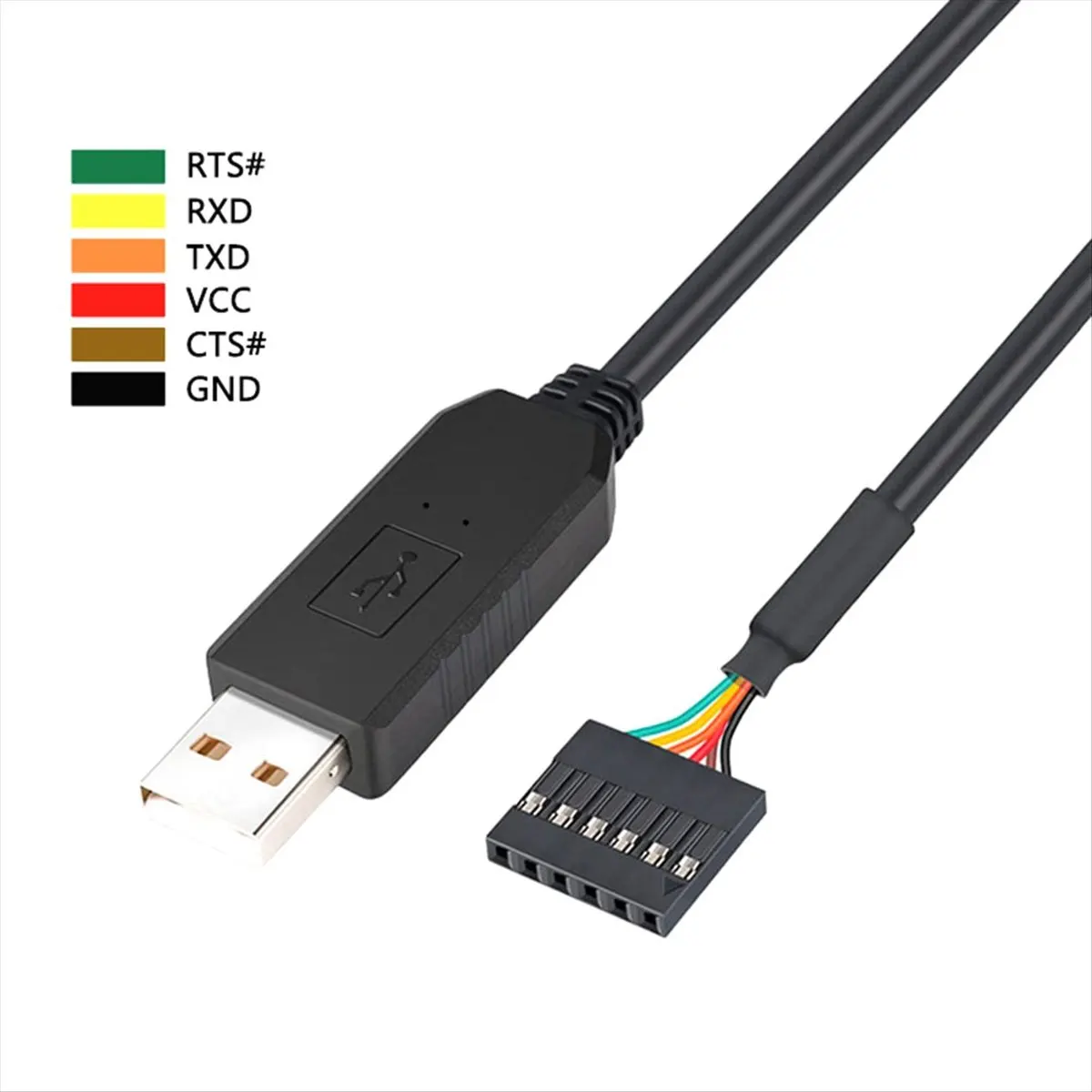 (PQWN) 6핀 TTL-232R-3V3 FTDI FT232 USB 2.0 - TTL 5V 3.3V 다운로드 디버그 케이블 어댑터 모듈 (아두이노용)