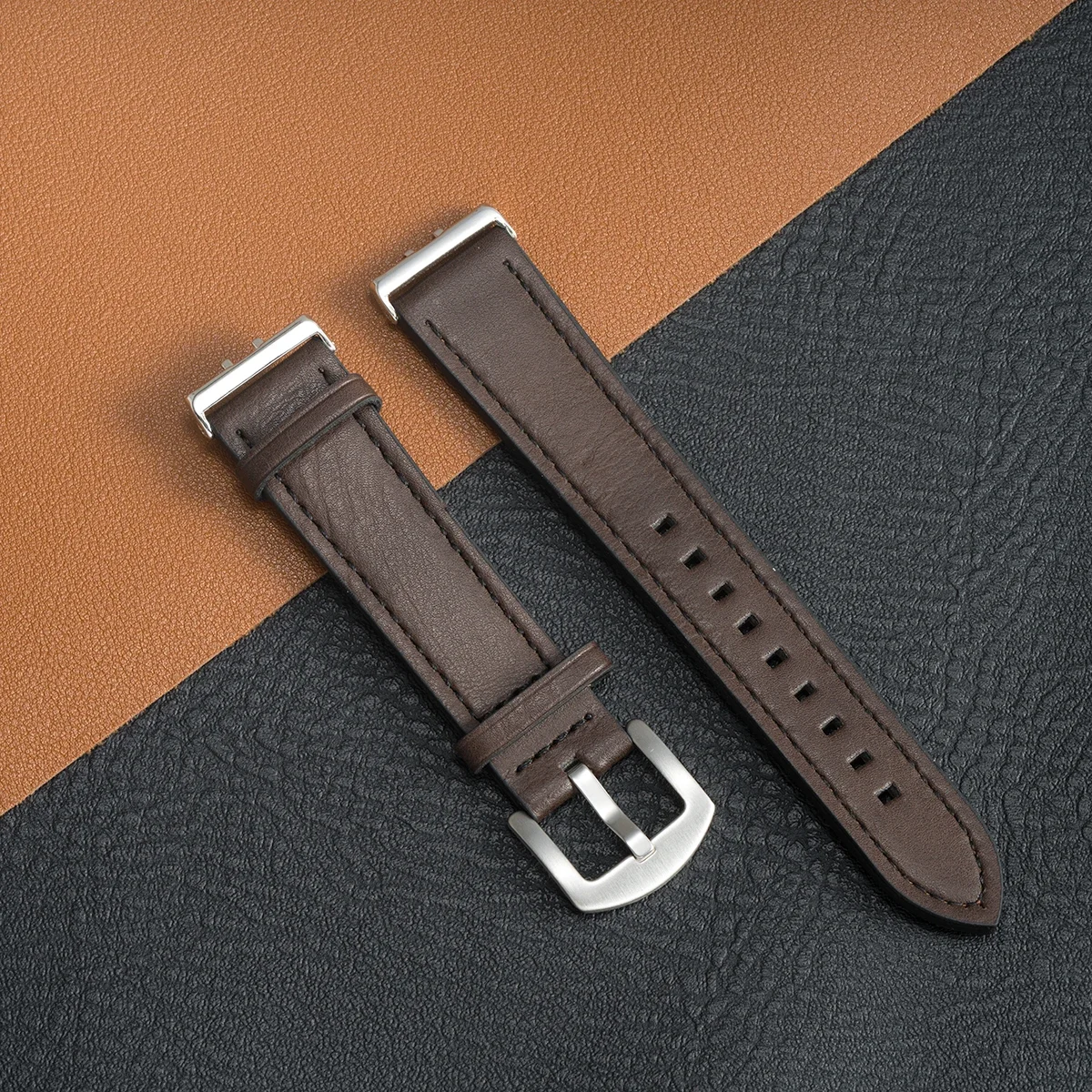 Premium Leather Strap Replacement Wristband for Smartwatch Fitness Trackers