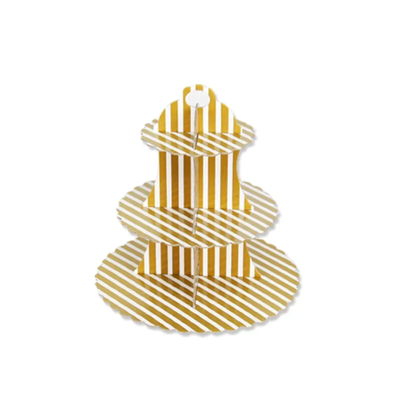 3-Layer Disposable Round Birthday Cupcake Dessert DIY Paper Craft Stand Dessert Display Rack Wedding Party Supplies Cake Tools