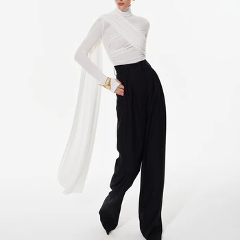 Kelly Solid Spliced Turtleneck Shirt 4