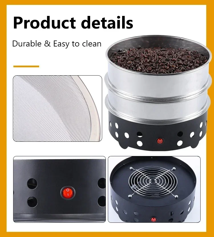 Description Picture 2 of itemHousehold Small Coffee Bean Roaster High Suction Stainless Steel Cooler Cooling Plate With Filter Radiator