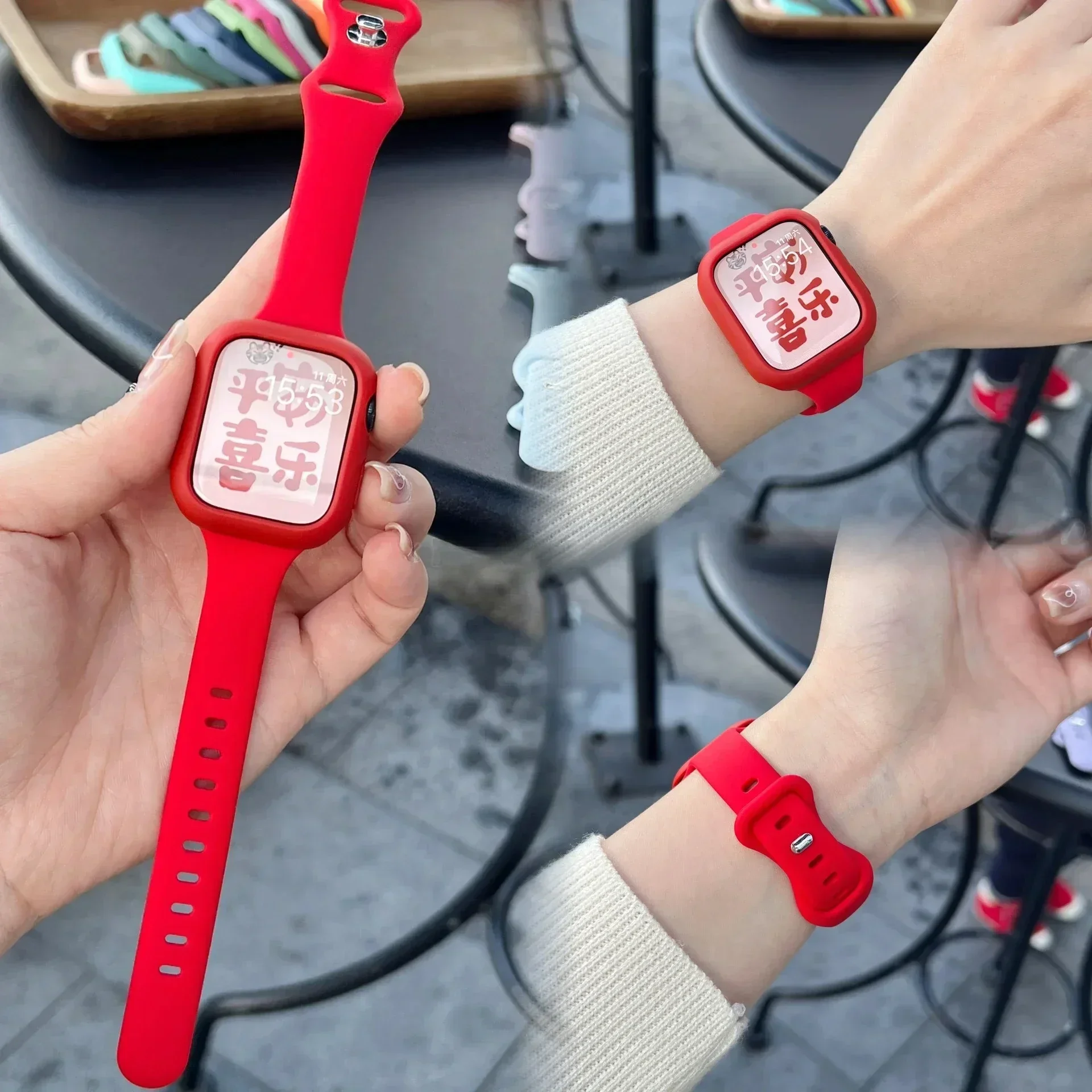Candy Case and Strap Set for Apple Watch - Nylon/Silicone Correa Strap