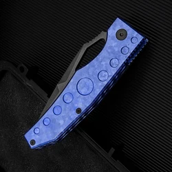 D2 Blade Titanium Alloy Folding Knife Outdoor Multifunctional Portable EDC Gift