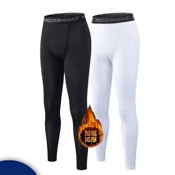 Nuovi Leggings Sportivi da Uomo per Basket, Calcio, Corsa e Allenamento Fitness, Pantaloni Elasticizzati con Fodera in Pile per Autunno e Inverno