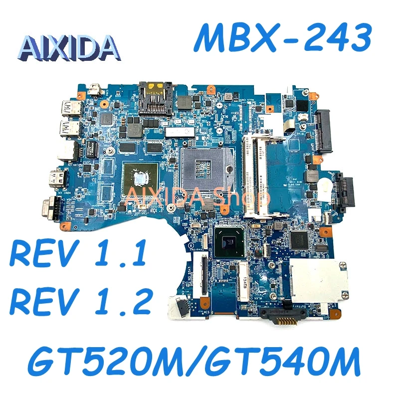 

AIXIDA V081_MP_MB MBX-243 Mainboard For SONY VPCF23 VPCF series PCG-81311L Laptop motherboard GT540M 1GB HM65 DDR3 Full tested