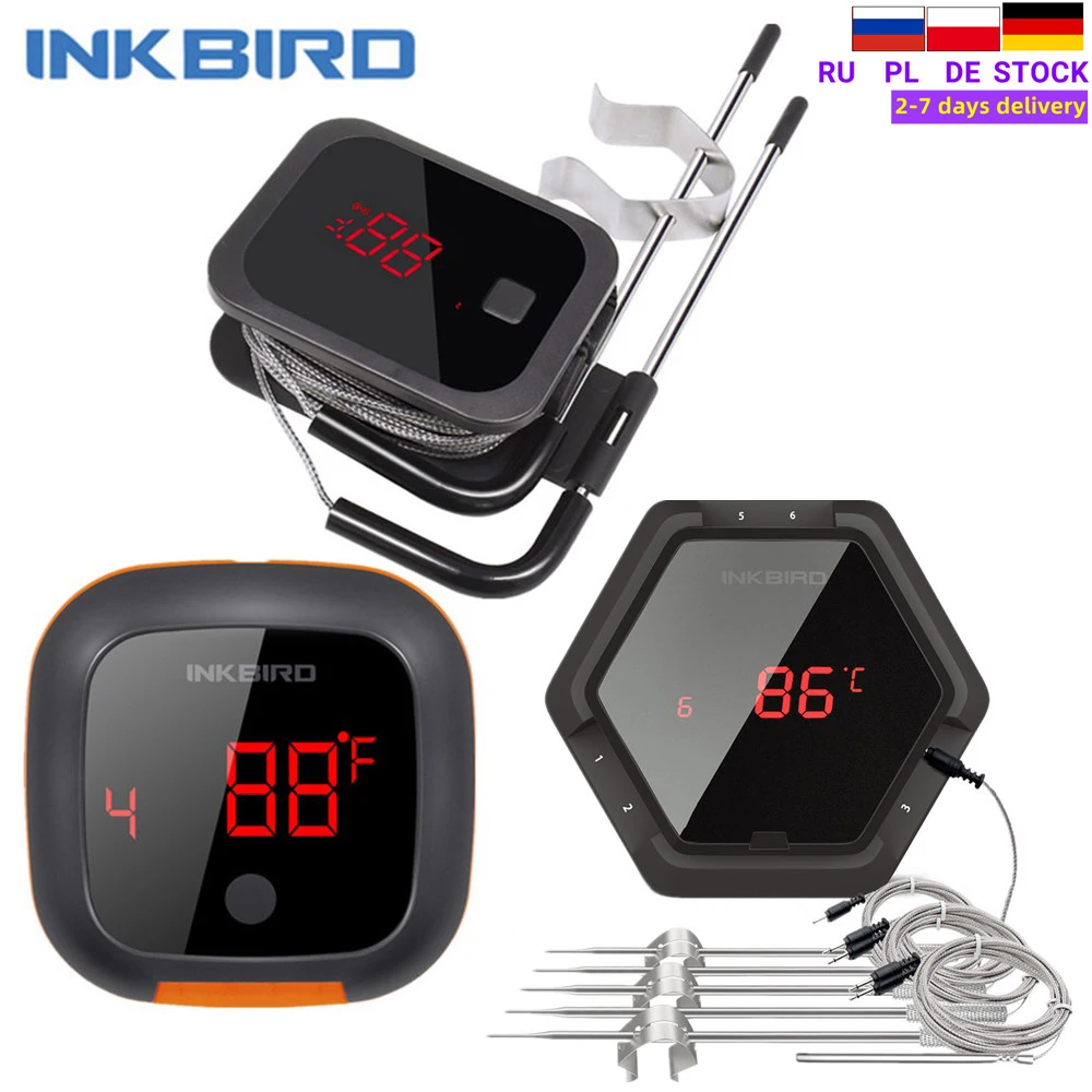 Inkbird Ibt 2X 4Xs 6Xs 3 Tipi Di Cottura Degli Alimenti Bluetooth Wireless Bbq Termometro Sonde Timer Per Forno Carne Grill Controllo App Gratuito