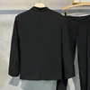 Men's Casual Blazer Jacket Classic Fashion Korean Loose Drape Business Formal Dress Jacket Spring Man Clothes Black Gray Khaki 5