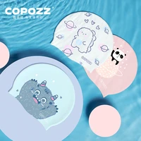 COPOZZ Cartoon Children Swimming Cap Swim Pool Waterproof Ear Protect Hat High Elastic Professional Pool Hat for Boys Girls Kids 1