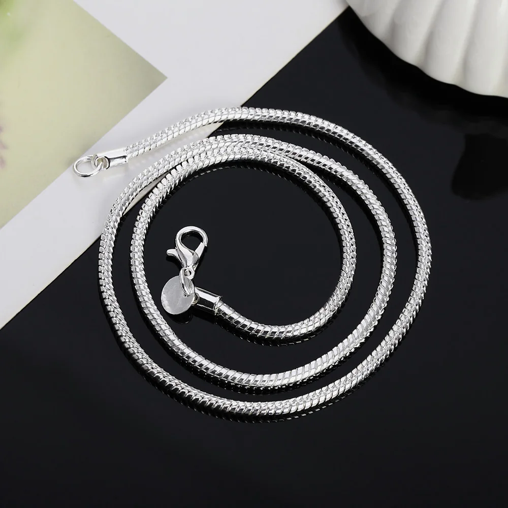 Velkoobchod 925 mincovní stříbro 1/2/3MM celistvý hadice běžící pás řetízek pro muži ženy náhrdelníky móda šperků pro přívěsek