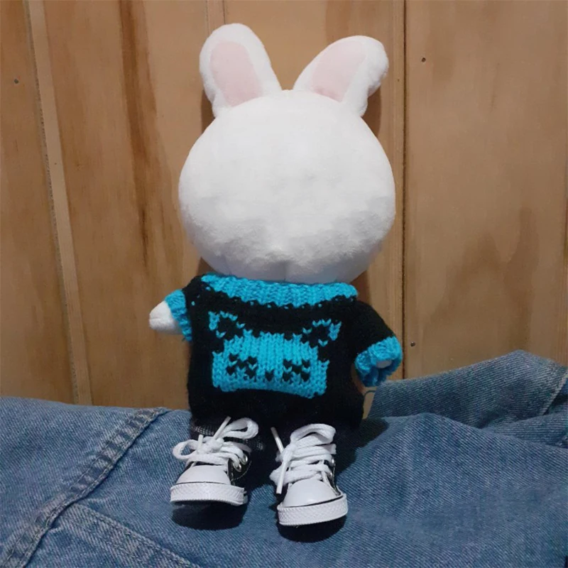 Doll Clothes Shoes Knitting Sweater Denim Shorts Outfit for 20cm Idol Dolls