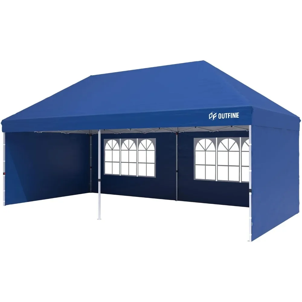 

Canopy 10'X20' Pop Up Canopy Gazebo Commercial Tent with 4 Removable Sidewalls, Stakes X12, Ropes X6 for Patio Outdoor