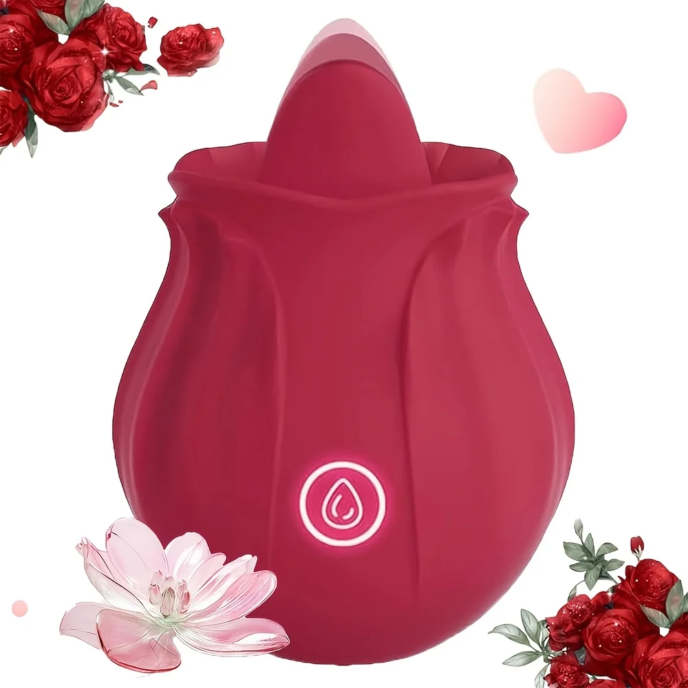 Women rose sucking dildo vibrator g-spot pussy nipple sucker oral licking clitoris stimulation masturbating sex toys for couples