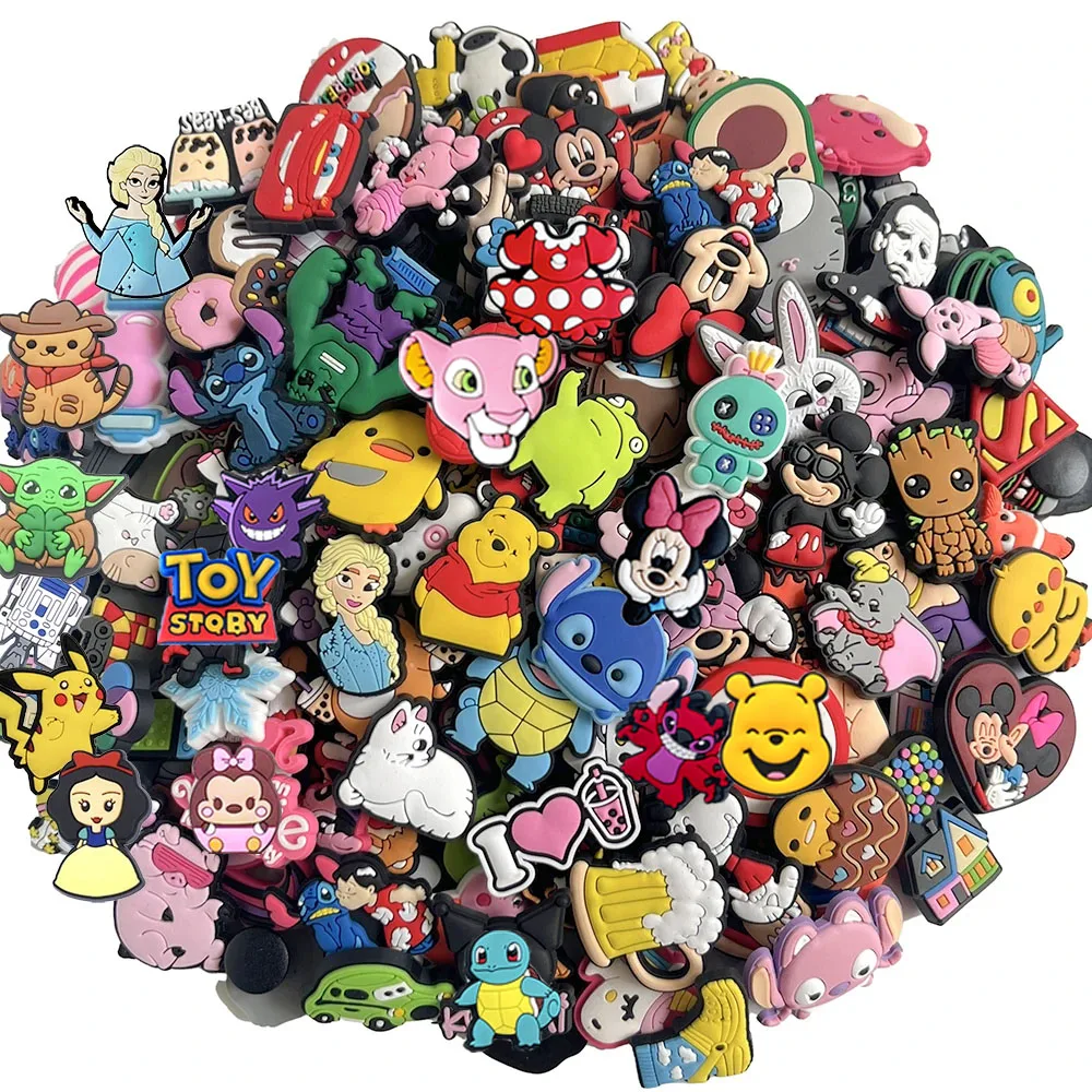 랜덤 10/20/30/50개 포트데미엘 시리즈 신발 장식품 샌들용, 프리미엄 품질 신발 DIY 장식 액세서리 크리스마스 선물