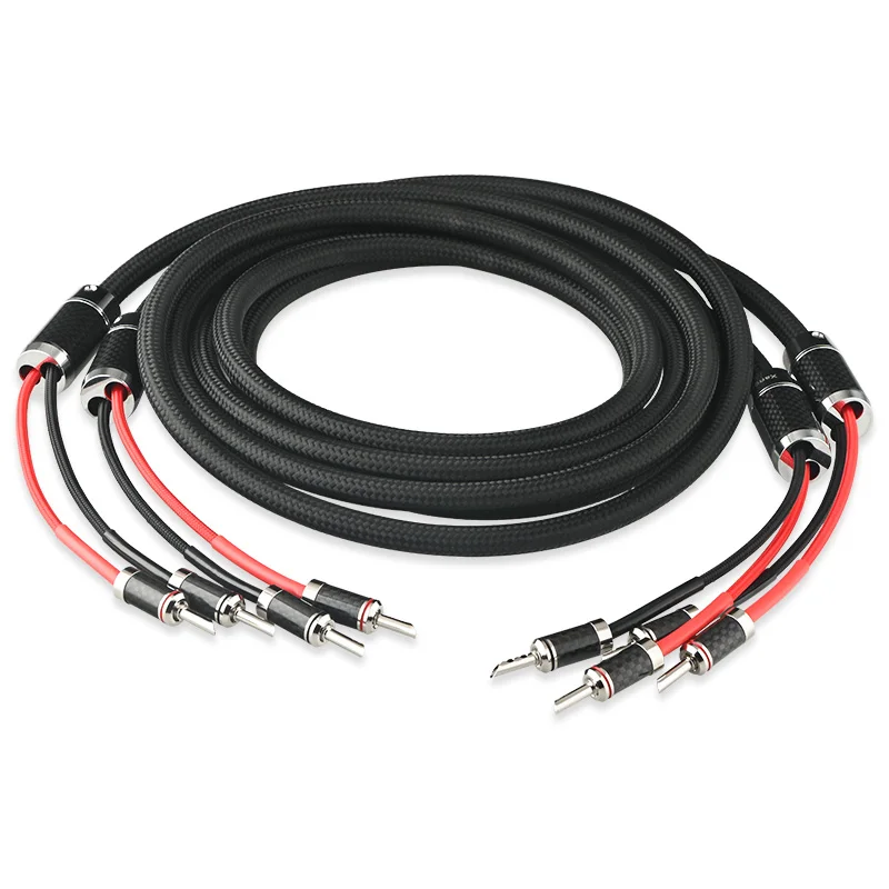 

5N OCC Audio Speaker Cable Rhodium Plated Banana Plug Y Plug Connector HiFi Audio Power Amplifier Speaker Cable