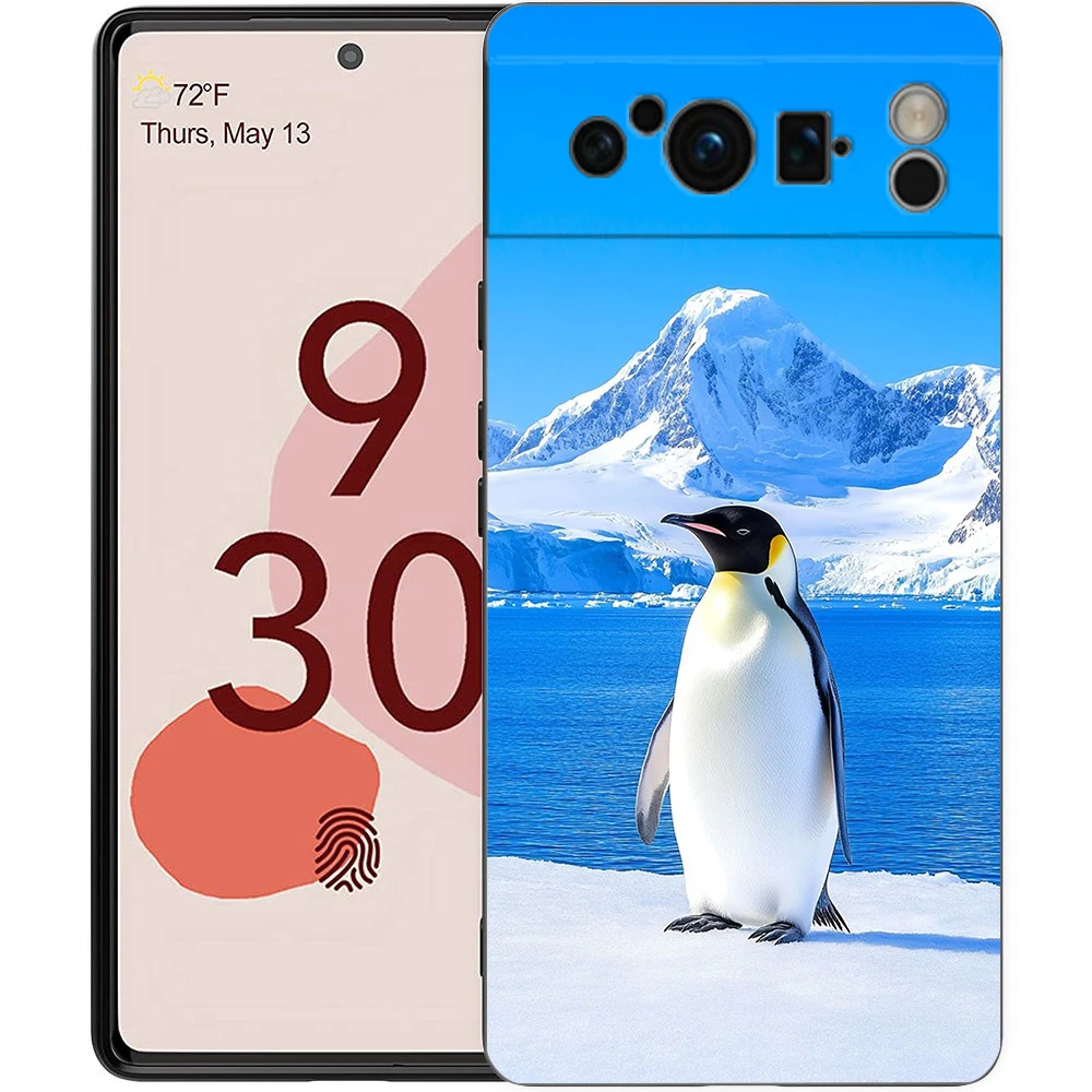 Adorable Penguin Kawaii Soft TPU Bumper Phone Case - Black Cover