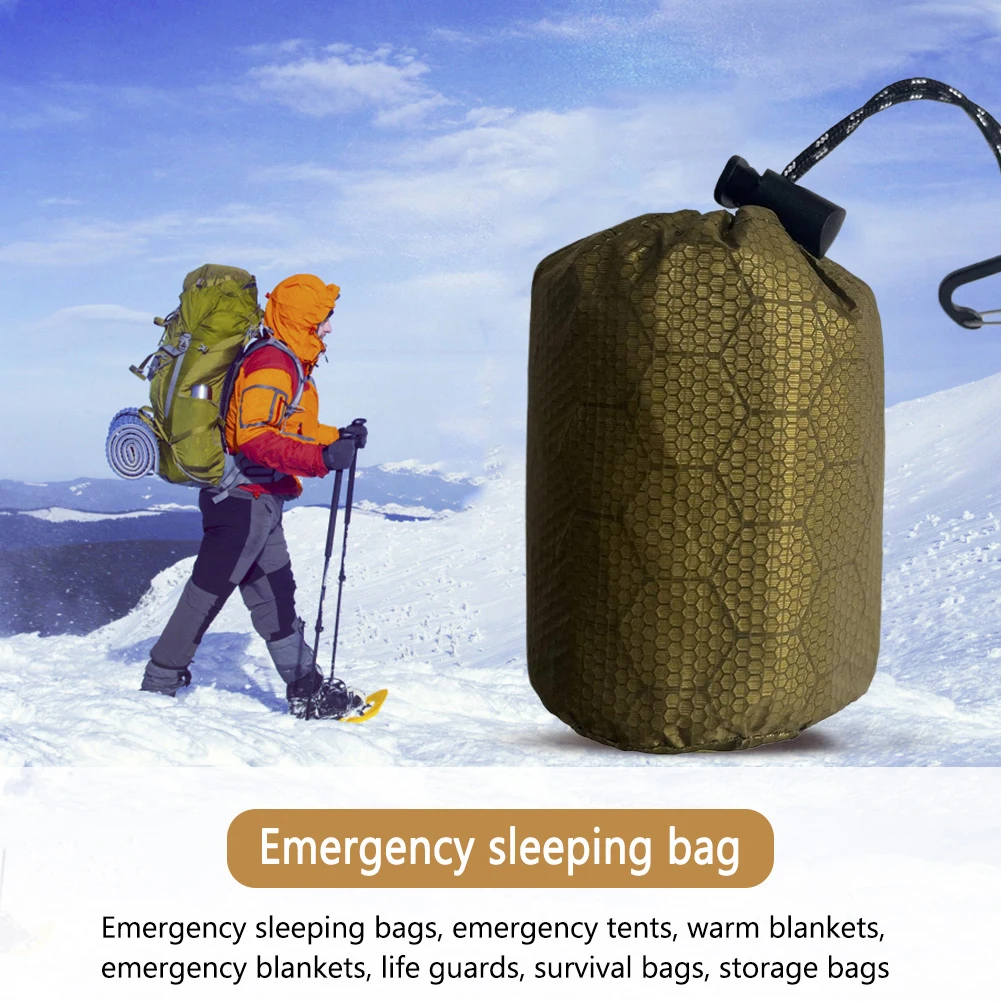 Thermal Sleeping Bag Portable Survival Blanket PE Aluminum Film Warm Windproof Waterproof for Camping Hiking Outdoor 1