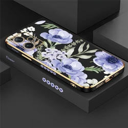 Floral Plating Phone Case with Enhanced Protection - Redmi Note 12 Turbo (Black - TY955)