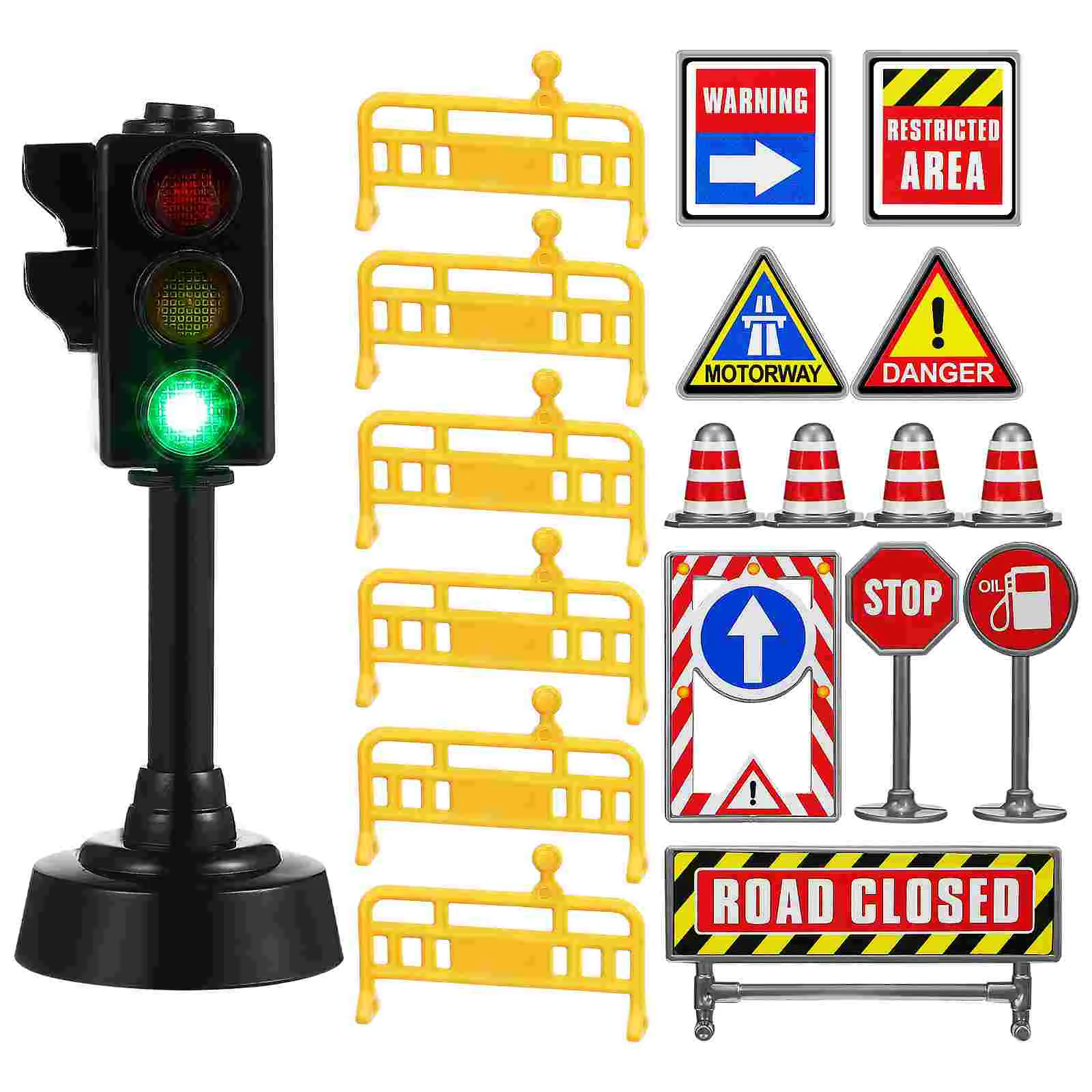 

Toy Traffic Toys For Kids Sound Light Mini Cones Sign Models Plastic Signs Signal Plaything Child