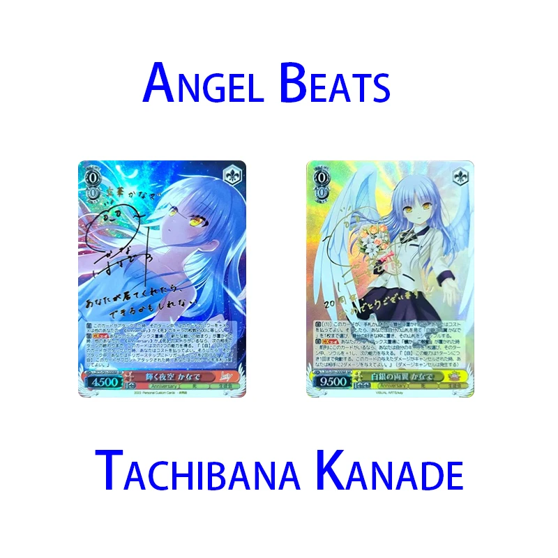 

2Pcs/set Angel Beats Homemade Collection Card Tachibana Kanade Anime Characters Board Game Card Kids Toys Christmas Gift