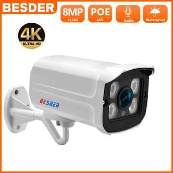 BESDER-와이드 앵글 2.8mm 2MP 4MP 5MP 8MP IP 카메라, 방수 감시 P2P RTSP 불렛 CCTV 카메라, 이메일 경고 XMEye 야외