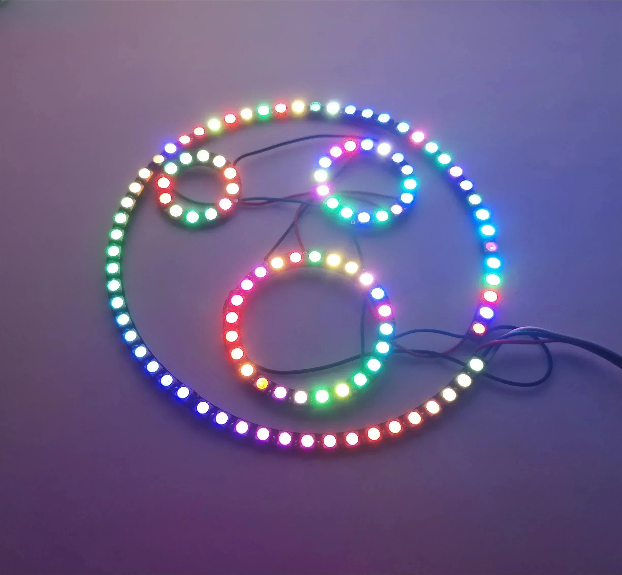 WS2812B 5050 RGB LED 링 7/8/12/16/24/60비트 램프 조명 (내장 드라이버 포함) WS2812 (아두이노, 라즈베리 파이용)