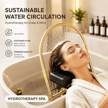 Attrezzatura per Spa Capillare con Circolazione d'Acqua e Cuscino, Doccia Terapeutica a Cascata Multi-Angolo, Accessori per Shampoo