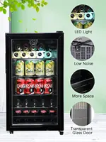 Beverage Refrigerator and Cooler for 120 Cans, Mini Refrigerator with Wire Adjustable Shelving, Small Drink Dispenser Machine 2