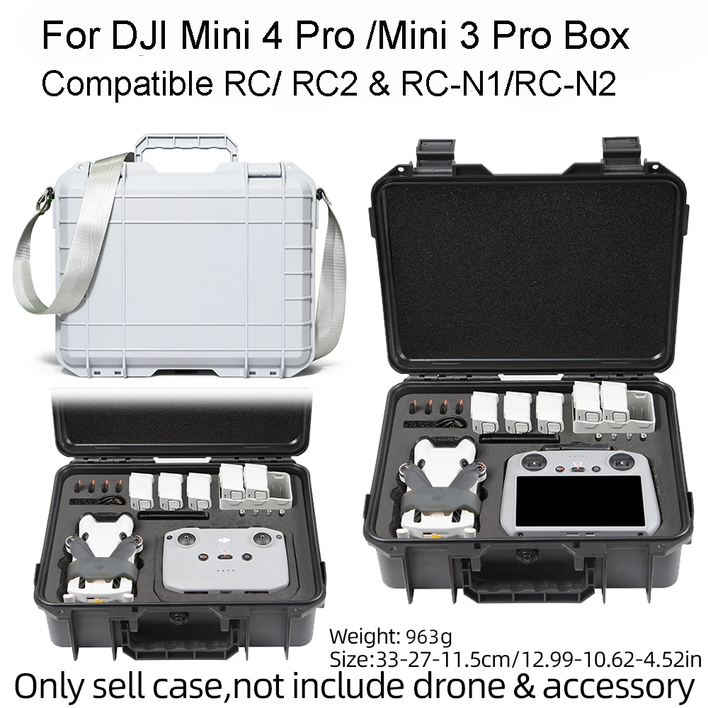 For DJI Mini 4 Pro Storage Case For DJI Mini 4 Pro /Mini 3 Universal Explosion Pro, Compatible RC 2 & RC-N2 Remote Control