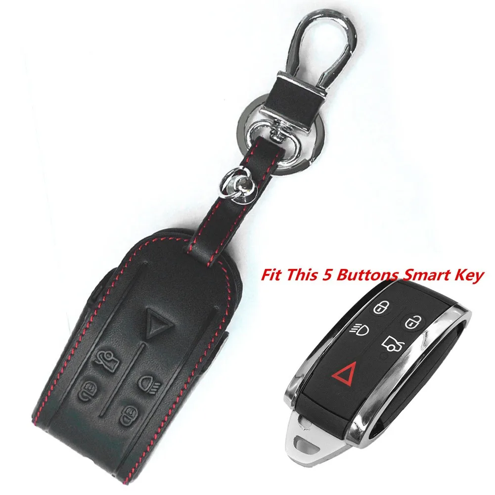 

Accessories Key Case Black Key Chain Leather Parts Remote Replacement Smart Fob For XF XK XKR Durable Useful