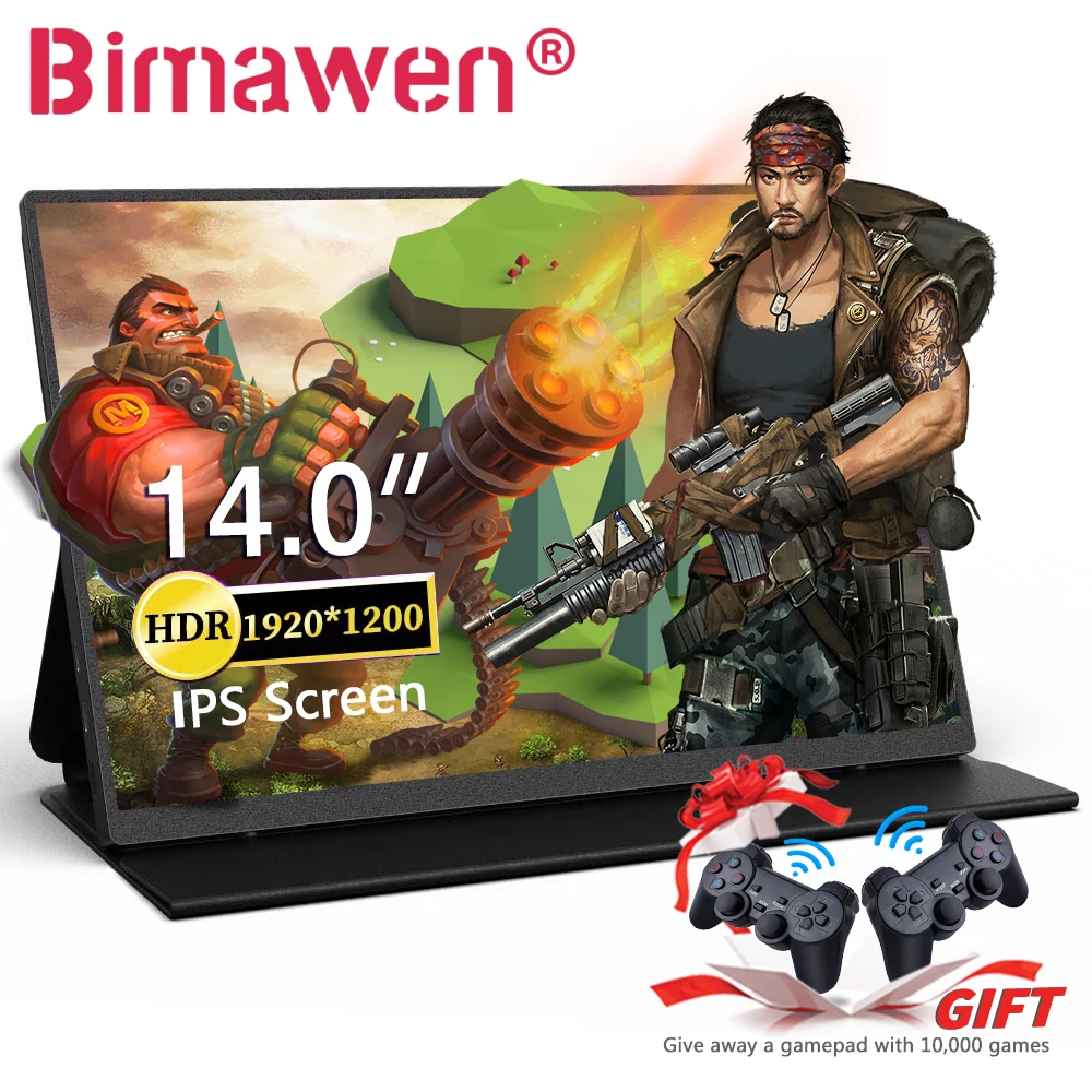 

Портативный игровой дисплей Bimawen FHD 1080P, внешний монитор для путешествий, подходит для пар, близких, игра для понимания