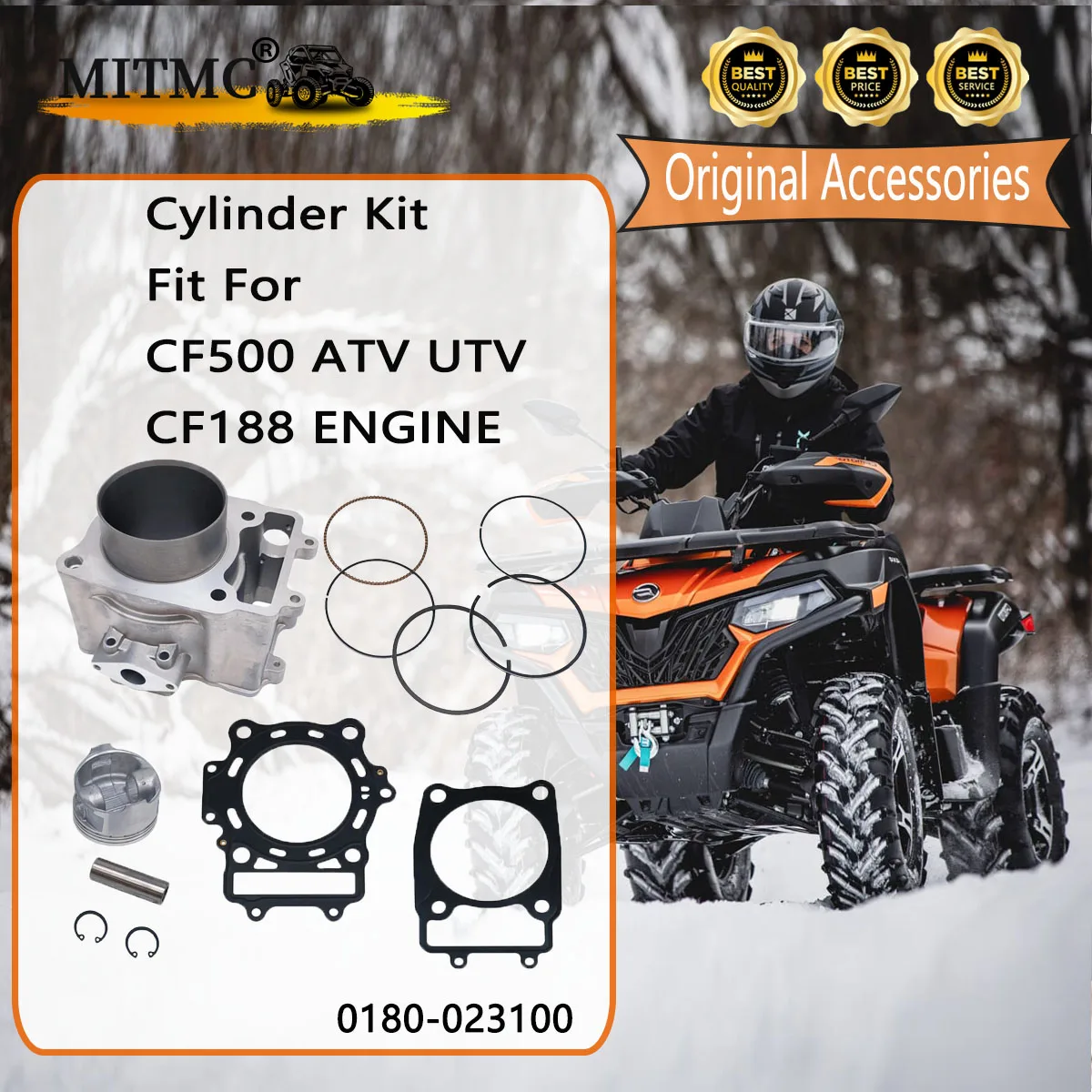 Kit Guarnizioni Anello Pistone Cilindro Per Cf Atv Utv Moto 500 X5 X-Lander Rancher Cforce Goes 520 525 0180-023100 Quad Go Kart