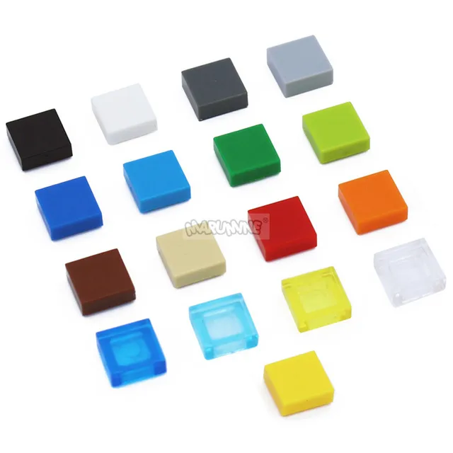 Marumine 300PCS 1x1 Tile Blocks Bulk Accessories MOC Bricks 3070 Construction Piece Compatible All Major Brands for Building 2