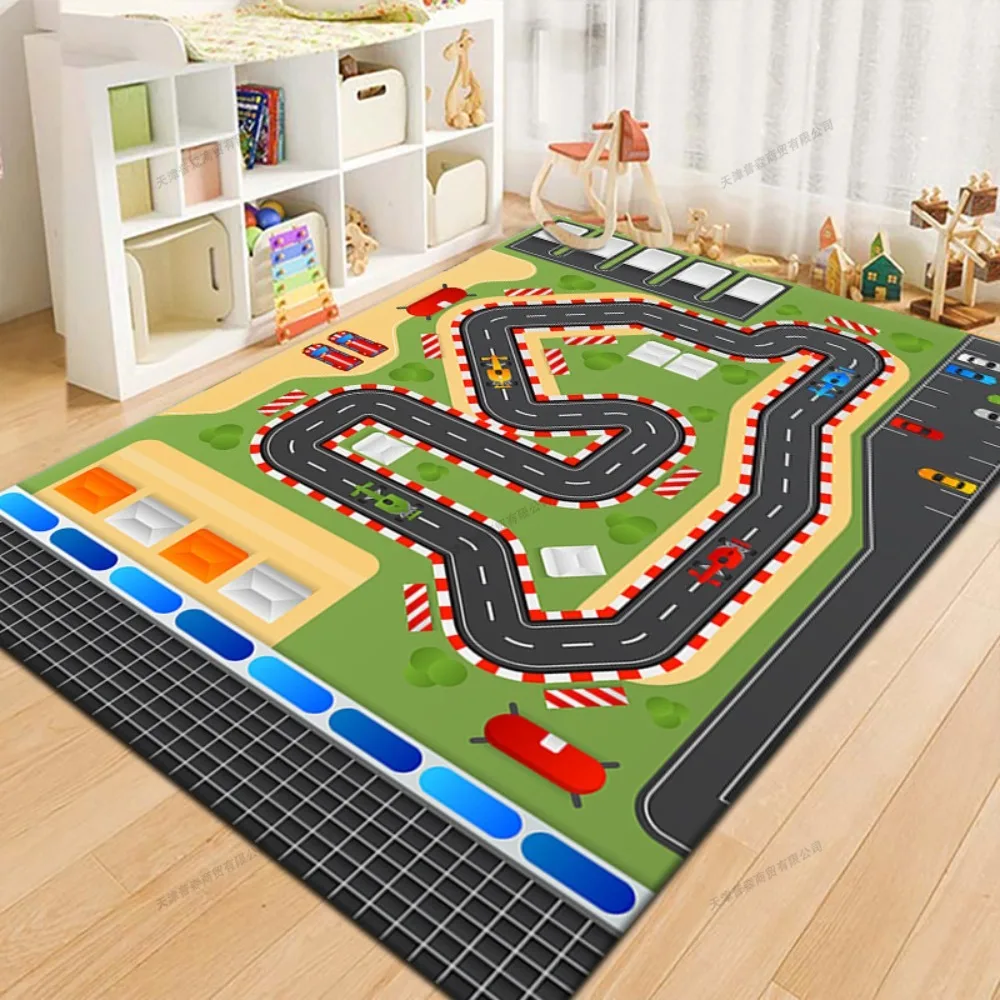 40x60cm Non-slip Baby Play Mat Baby Crawling Mat Cartoon Traffic Runway Carpet Parking Lot Road Car Toy Game Mats Baby Toys