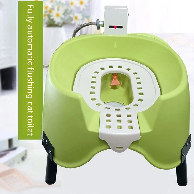 Vaso sanitário para gatos com descarga totalmente automática, sensor infravermelho, caixa de areia inteligente, seguro para gatos e cães de pequeno porte, semiaberto._voghion.com