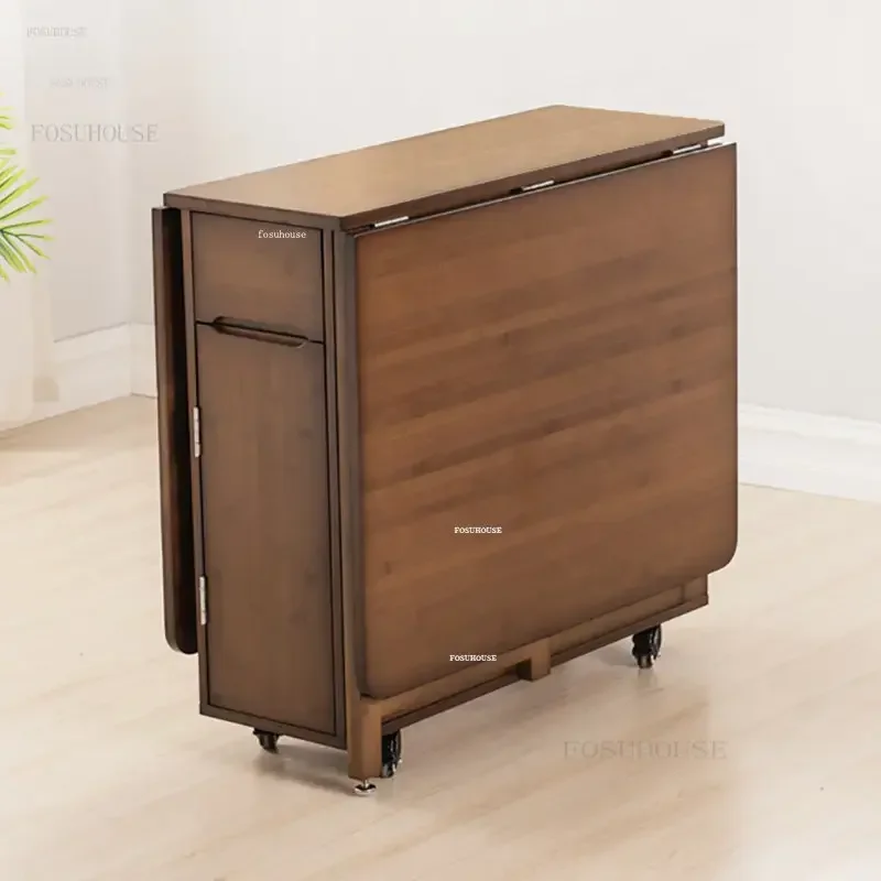 Detachable Rectangular Dining Tables Folding Wood Dining Table Home Kitchen furniture Simple Apartment Wall Table N