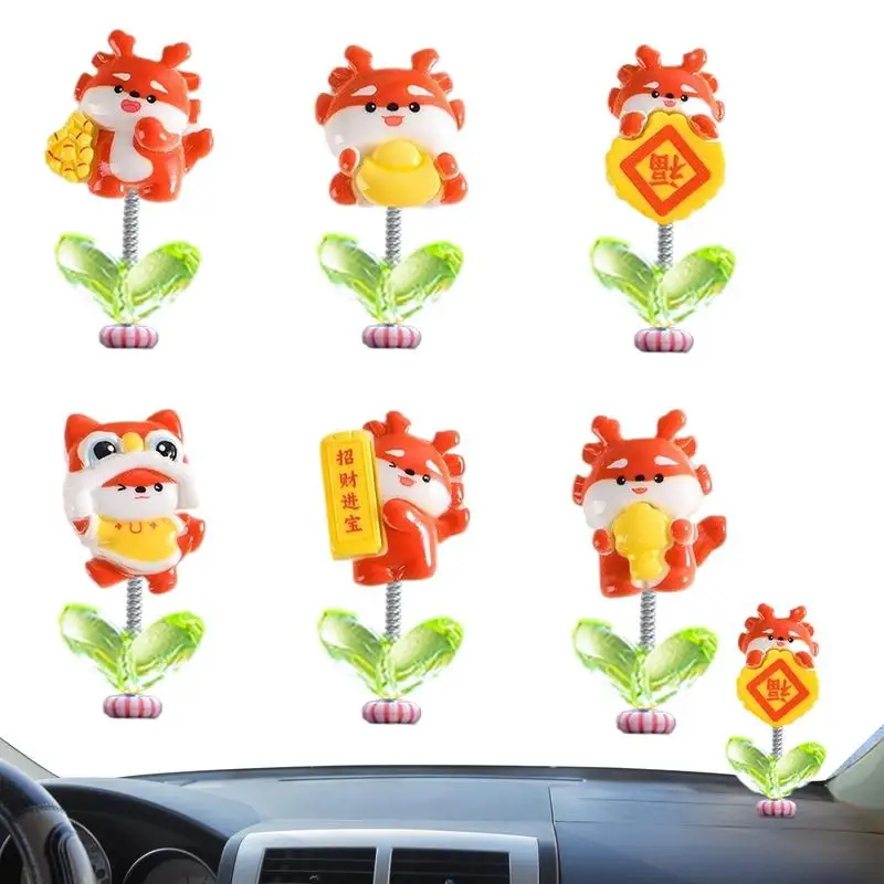 

Украшения для приборной панели автомобиля, милый танцующий китайский новогодний дракон, украшение для автомобиля, украшение интерьера автомобиля для удачи
