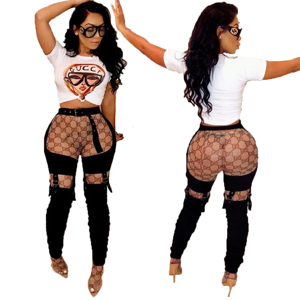 

Women sexy club long pants solid hollow cut out bandage trousers for women full length sexy pants femme DB9151