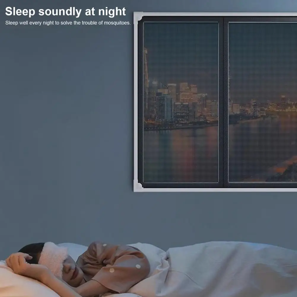Magnetic Window Screen Magnetic Anti-mosquito Screen with Strong Adhesion Adjustable Mesh Window for Prevention Easy to Assemble 5