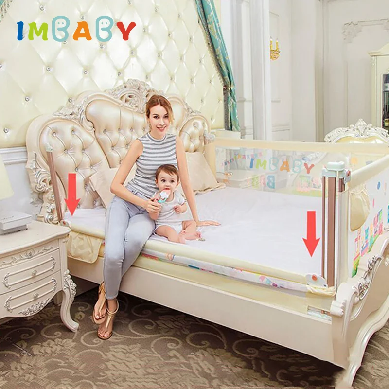 IMBABY Children's Beds Barriers Crib Bumpers Child Safety Barrier Liftable Bed Guardrail Cute Cartoon Fence Protective Side Bed