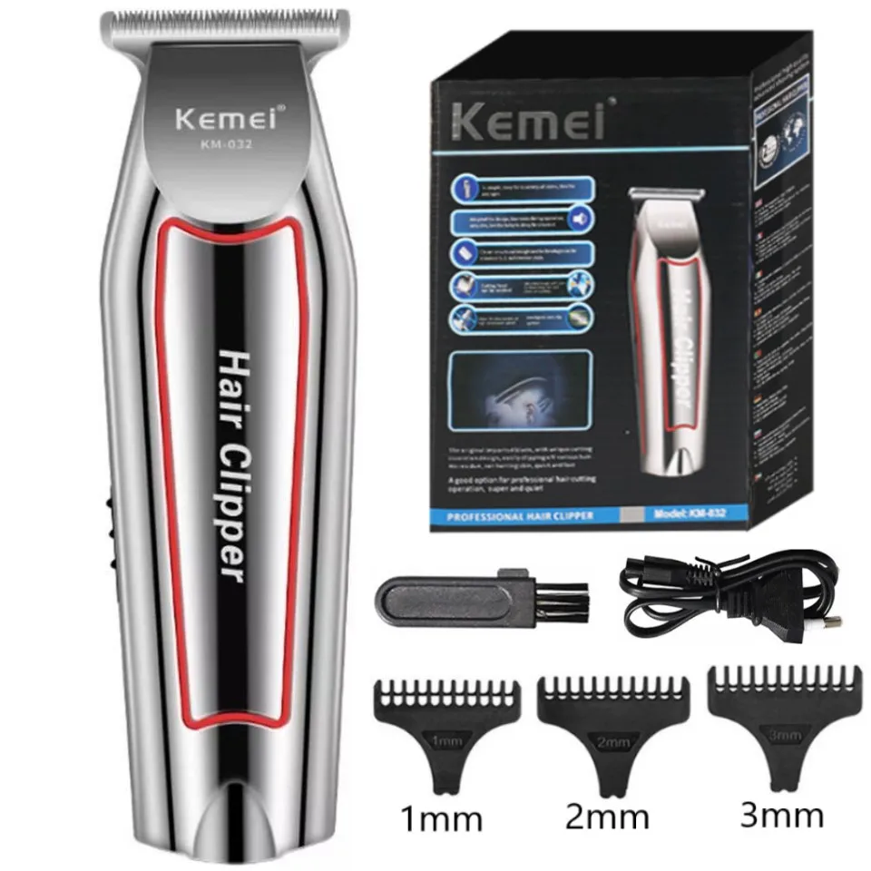 Kemei profissional aparador de cabelo elétrico aparador de barba para homens máquina de cortar cabelo máquina de corte de cabelo kit aliciamento KM-032