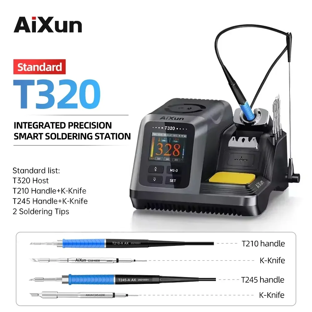 AIXUN T320 Soldering Station T245 C210 Soldering Handle Tip 200W 2S Heating Solder Paste For Mobile Phone Repair Welding Machine 5