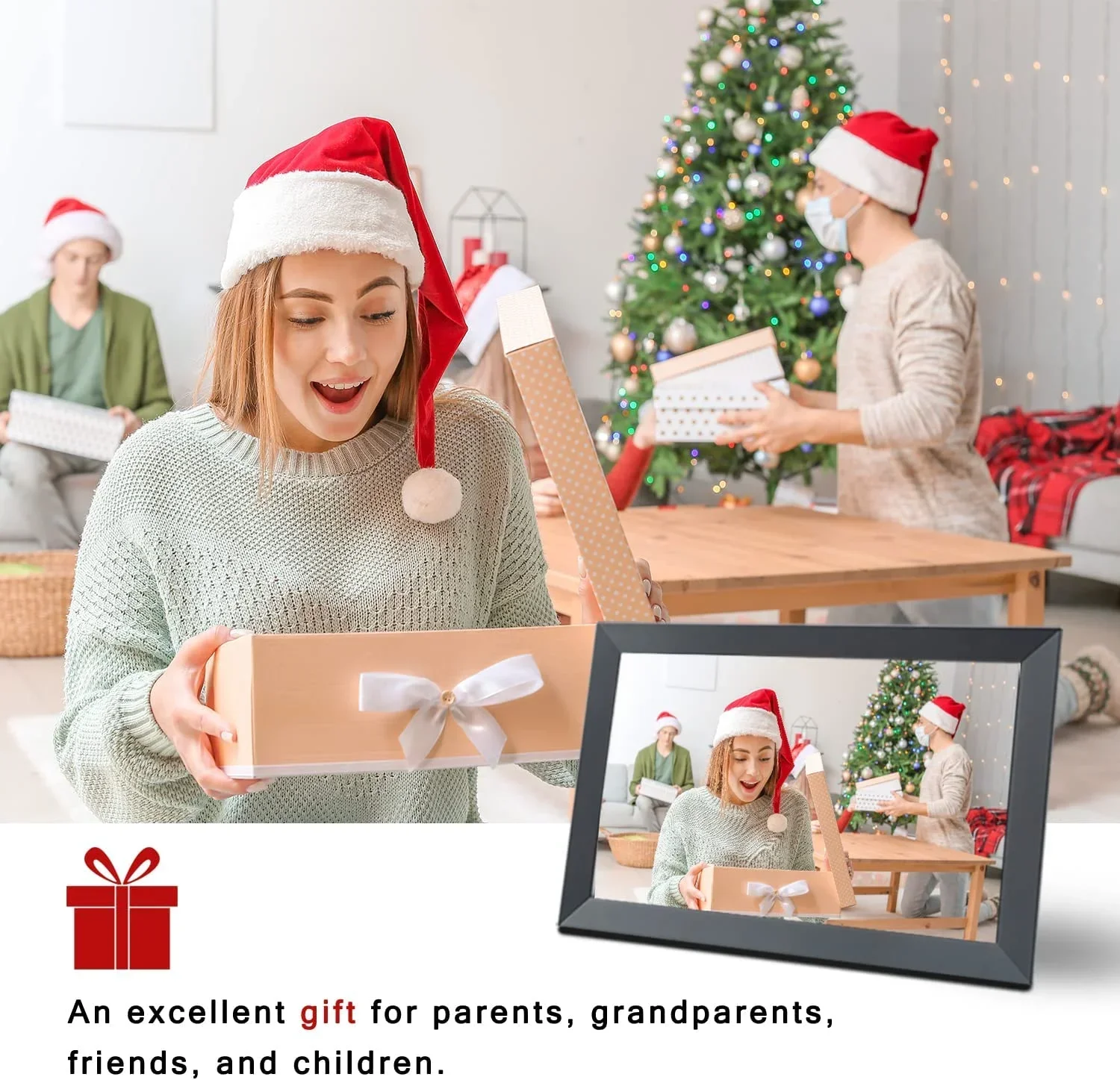 WiFi Frameo Digital Photo Frame 10.1 Inch 32GB/64GB Smart Digital Picture Frame with 1280x800 IPS HD Touch Screen view 2