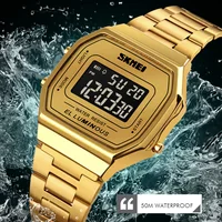 SKMEI 1647 hommes reloj hombre rétro LED numérique hommes montres décontracté Simple hommes montres en acier inoxydable bande montre étanche 2