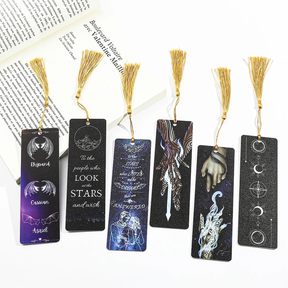Acotar Acomaf Acrylic Bookmarks Tassel Moon Mountain Wings Bookmark Reading Women Men Book Accessories Book Mark Gift