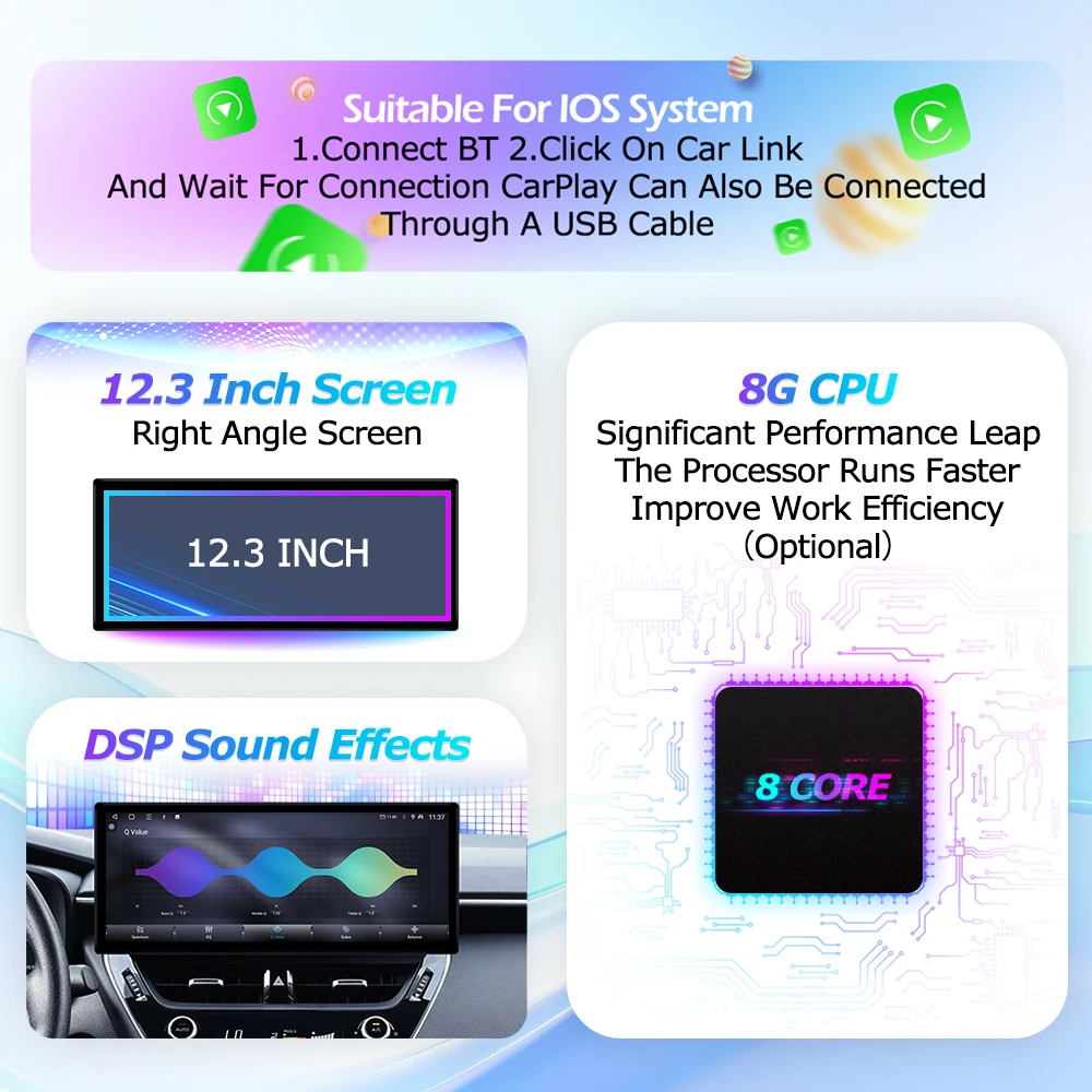 Autoradio Android 16 per Audi A4 A5 S5 2009-2016, 2400*900P, Carplay Wireless, Lettore Multimediale, Bluetooth, Navigazione GPS - Image 5
