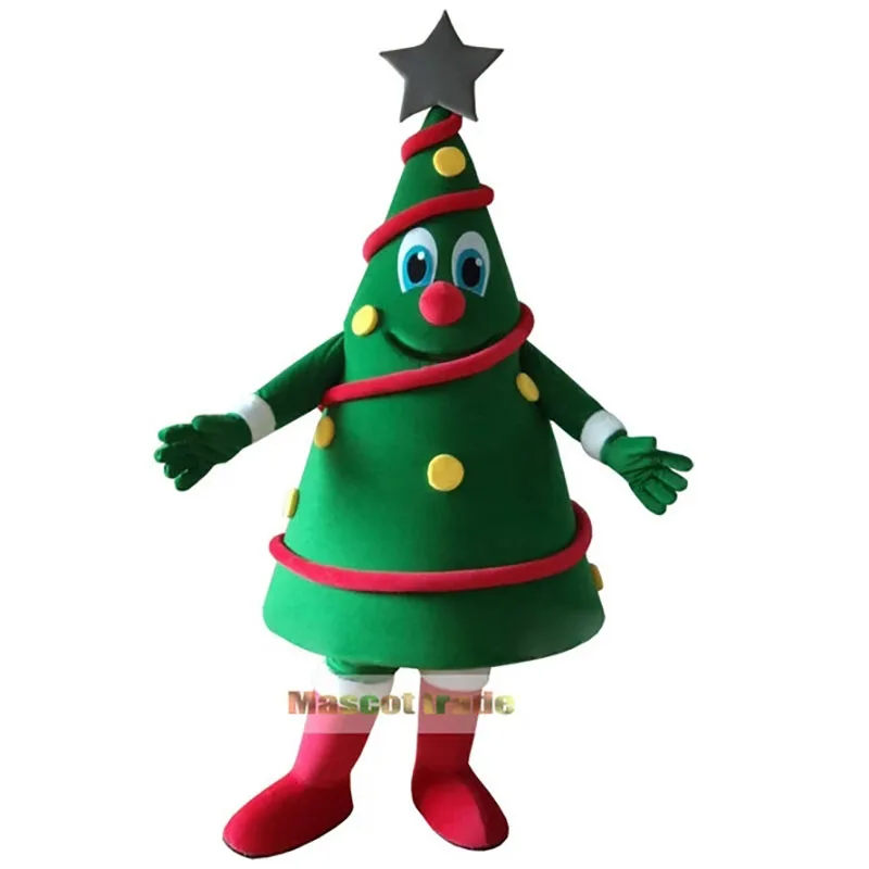 Hot Green Christmas Tree Mascot Costume Christmas Carnival performance apparel