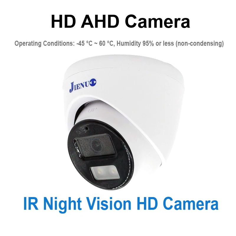 JIENUO AHD Camera Dome Full Color NightVision CCTV Security Surveillance 1080P Indoor Analog HD 2MP Mini Video TVI CVI Home Cam 4