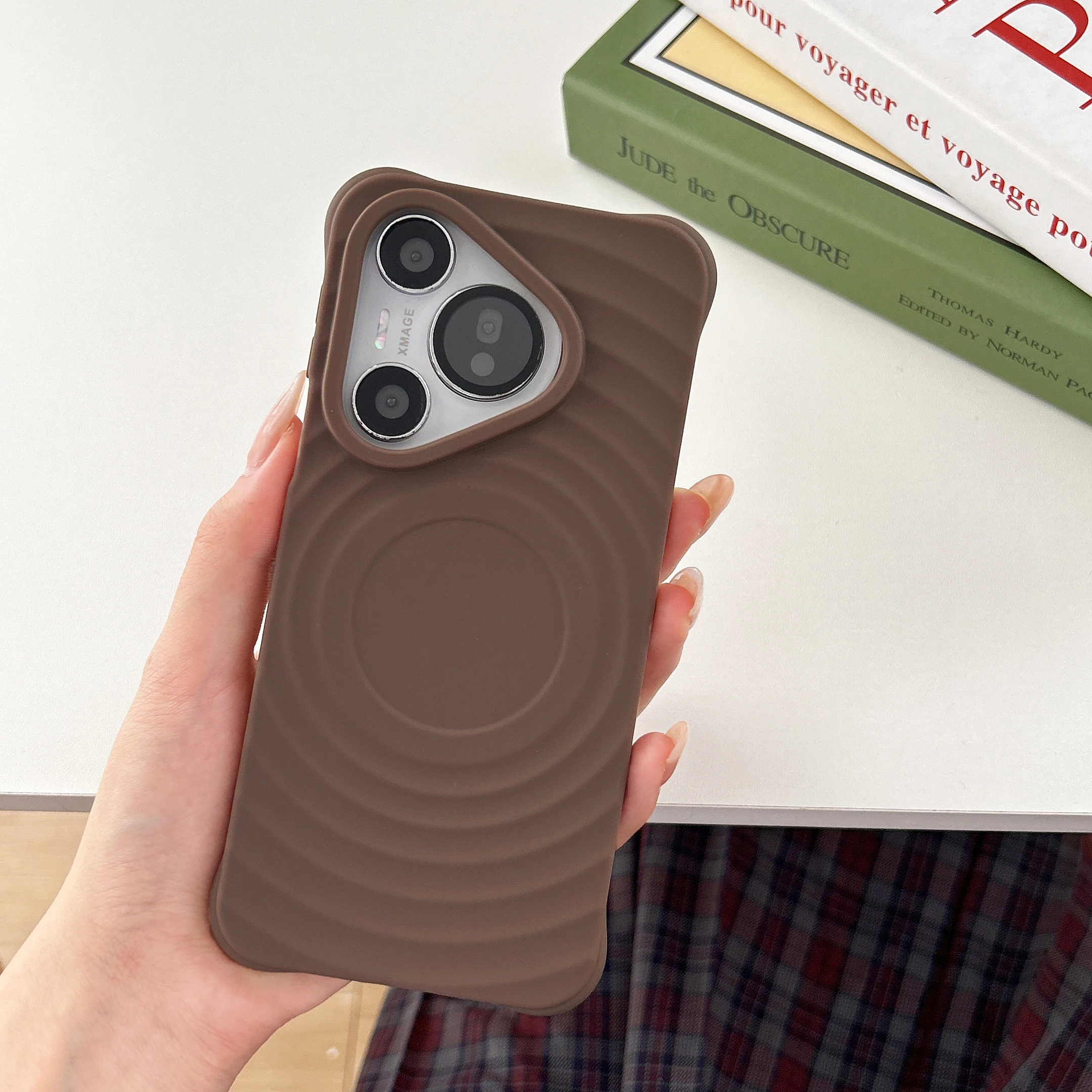 Wave Pattern Candy Color Shockproof Matte Phone Case with Protective Skin Cover
